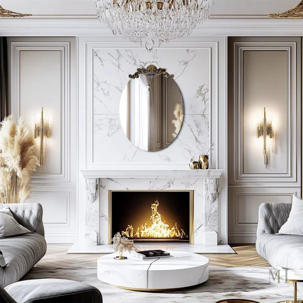 Miroir mural au design doré et élégant