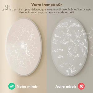 Miroir ovale 80x50 cm pour une touche élégante