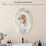 Design ovale LED pour salle de bain fonctionnelle