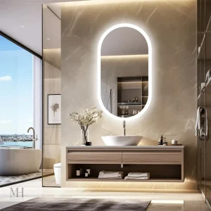 Miroir Ovale Salle de Bain LED 50x100 cm avec rétroéclairage