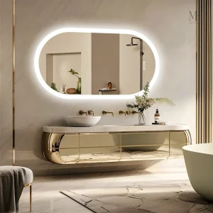 Miroir LED tactile 50x100 cm, éclairage élégant pour salle d'eau