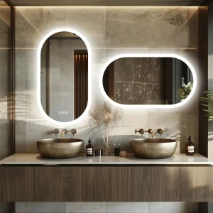 Miroir salle de bain ovale avec fonction anti-buée intégrée