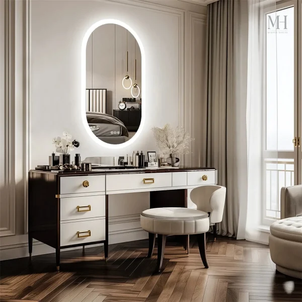 Miroir tactile pour salle de bain, style contemporain et pratique