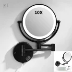 Miroir mural avec éclairage LED et grossissement