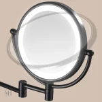 Miroir de maquillage noir avec bras ajustable
