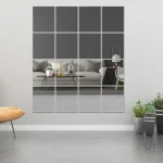 Miroir Adhésif en Dalles Acrylique - Lot de 16