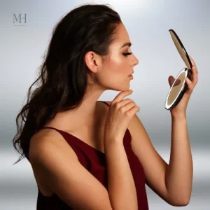 Miroir de poche avec éclairage LED réglable