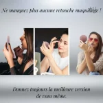 Miroir de poche pratique avec lumière rechargeable