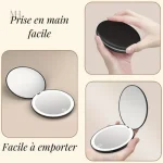 Miroir de poche esthétique avec éclairage adaptatif