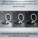 Miroir rechargeable 1x et 10x pour retouches rapides