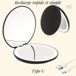 Miroir de poche avec design compact et élégant