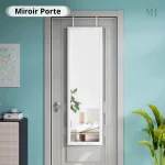 Miroir plein longueur 110x40 cm avec cadre blanc