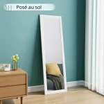 Miroir décoratif blanc, style moderne, 110x40 cm