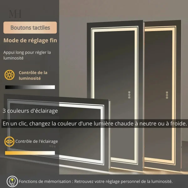 Miroir double vasque, idéal pour une ambiance lumineuse