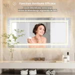 Miroir antibuée avec éclairage LED pour salle de bain