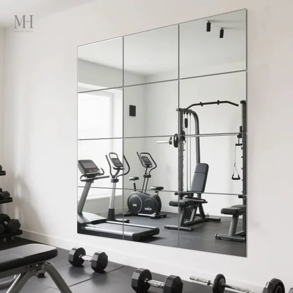 miroir-pour-salle-de-sport-1 Miroir Salle de Sport - Kit 12 Dalles Verre HD