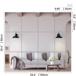 Miroir carré en verre HD pour fitness