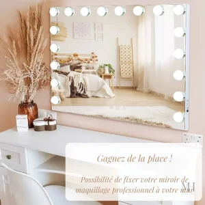 Miroir lumineux pour application de maquillage