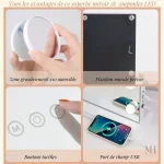 Miroir de maquillage pratique et éclairé
