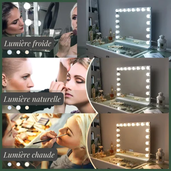 Miroir de Maquillage au Style Hollywood