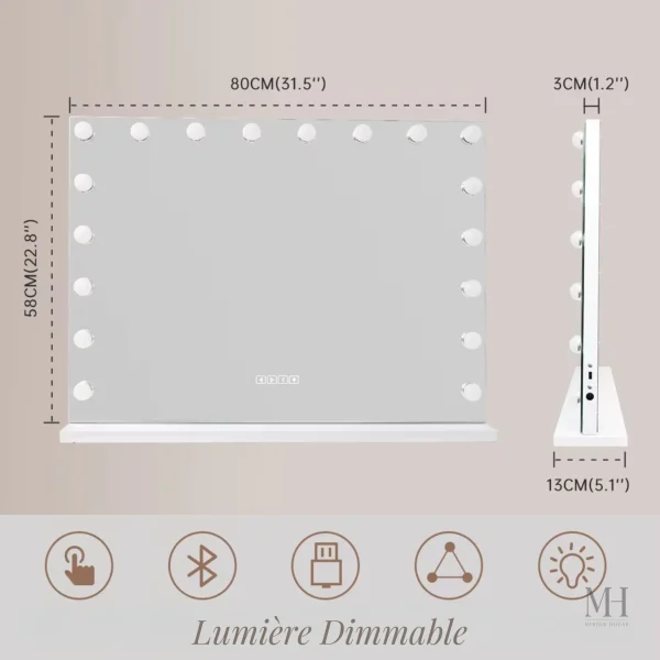 Miroir de Beauté Professionnel pour Maquillage