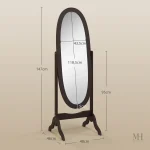 Miroir sur pied inclinable en bois élégant