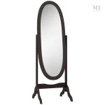 Miroir ovale en bois café pour décoration intérieure