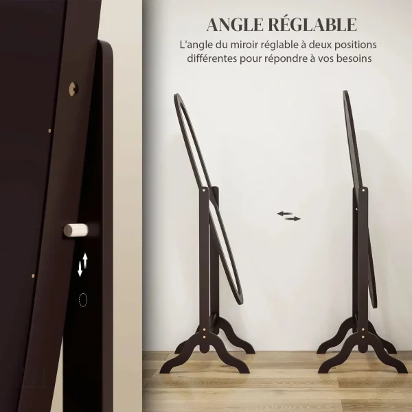 Grand miroir inclinable 147 cm en style contemporain