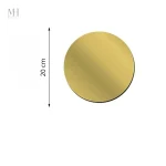 Accessoire déco moderne, miroir adhésif de 20 cm doré