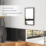 Miroir Rectangulaire Noir 70x50cm Cadre MDF