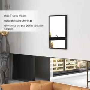 Miroir Rectangulaire Noir 70x50cm Cadre MDF