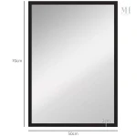 Miroir noir élégant 70x50cm avec cadre en MDF