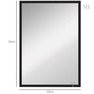 Miroir noir élégant 70x50cm avec cadre en MDF