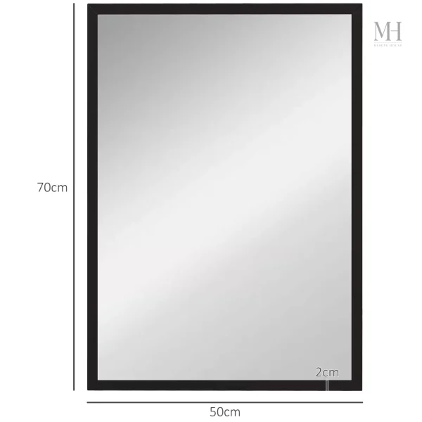 Miroir noir élégant 70x50cm avec cadre en MDF
