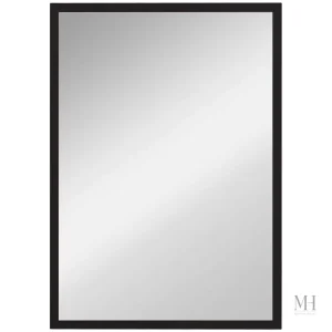 Miroir pratique rectangulaire en noir, dimensions 70x50cm