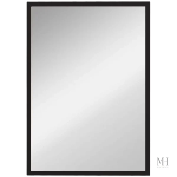 Miroir pratique rectangulaire en noir, dimensions 70x50cm