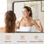 Miroir Salle de Bain Cadre Aluminium Noir