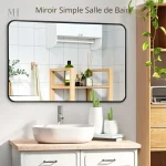 Miroir Noir pour Salle de Bain 60 x 80 cm