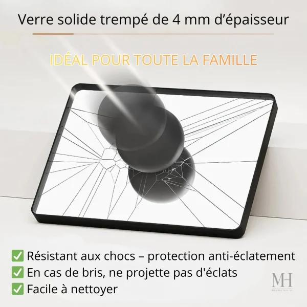 Miroir Simple Aluminium Noir 60 x 80 cm