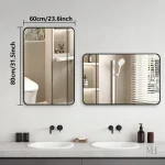 Miroir Salle de Bain 60 x 80 cm Style Minimaliste