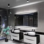 Miroir éclairé salle de bain avec fonction anti-buée