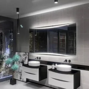 Miroir éclairé salle de bain avec fonction anti-buée