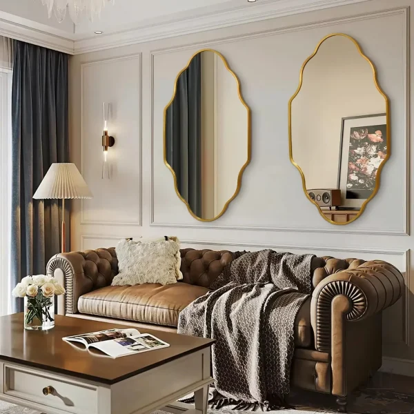 Miroir décoratif rétro au design unique pour la salle de bain