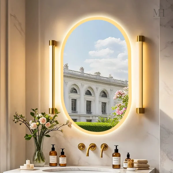 miroir-retroeclaire-1 Miroir LED Rétroéclairé Ovale 90×60 cm