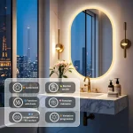 Miroir Anti-Buée Tactile pour Salle de Bain