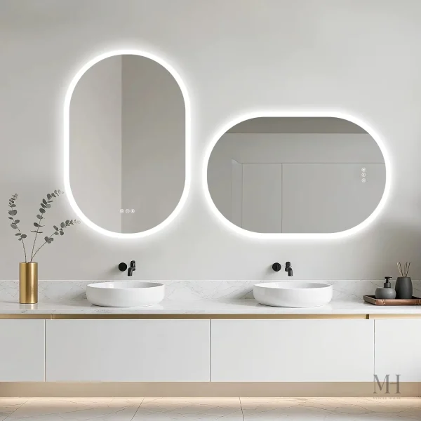 Miroir LED Ovale 90 cm, Design Moderne