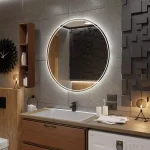 Miroir Rond LED 100 cm Double Anneau Verre AGC
