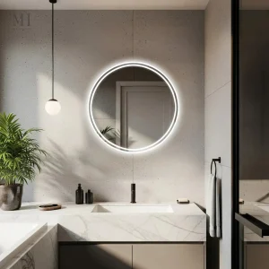 Miroir de salle de bain avec éclairage LED intégré