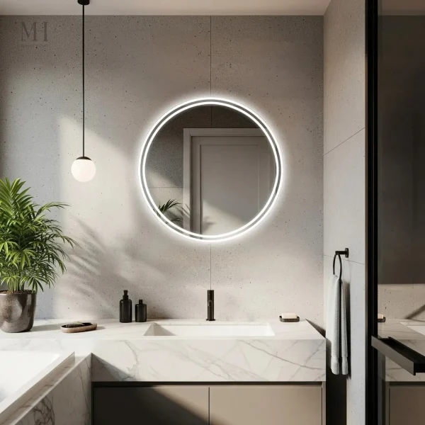 Miroir de salle de bain avec éclairage LED intégré