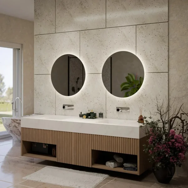Miroir salle de bain avec LED et finition moderne